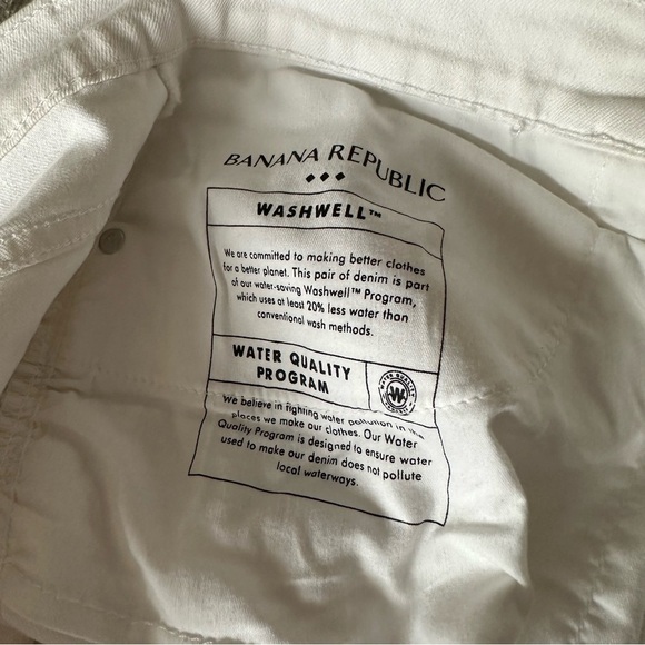 Banana Republic Wide Leg White Denim Pants - Picture 7 of 8